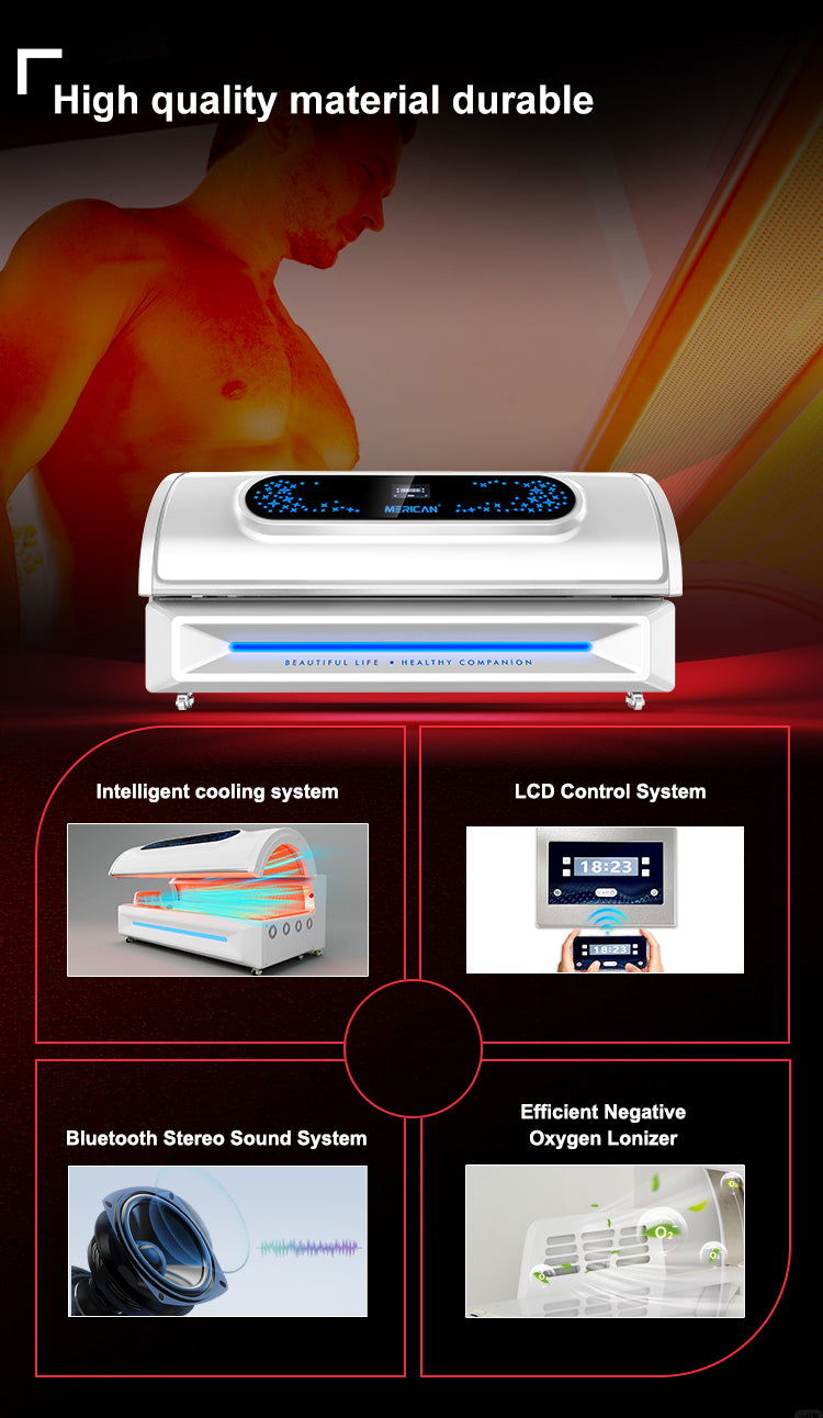 Spectrum 660nm&850nm, customize Service OEM. ODM. Wavelength. Package Material ABS & Stainless Steel Display Type LCD, Touch Screen Dimension 1940 x 860 x 820 MM Led Lifetime 10000 hours Weight 120KG