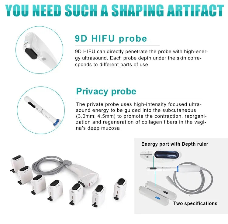 HIFU 1.5mm 2.0mm 3mm 4.5mm 6mm 8mm 9mm 13mm 16mm Cartridges Spare Part Vmax Beauty Machine Cartridge